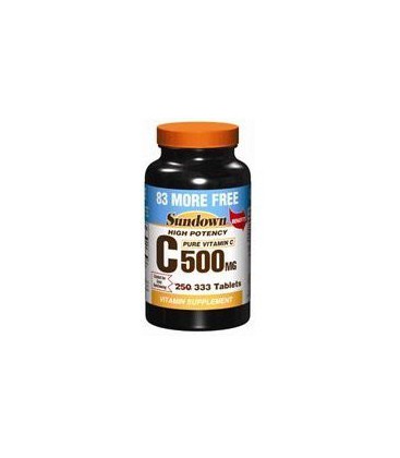 Sundown Vitamin C or Ascorbic Acid 500 Mg Tablets - 250+83 E