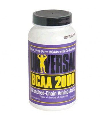 Universal BCAA 2000 Pure Capsules, Free Form BCAAs with Co-F