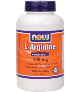 NOW Foods Arginine 500mg, 250 Capsules