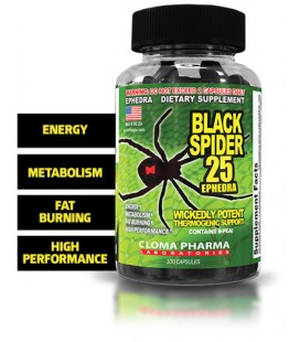 Black Spider 25 mg Ephedra - 100 capsules