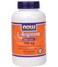 NOW L-ARGININE 500 MG - 250 Capsules