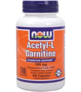 NOW Foods Acetyl L-Carnitine 500mg, 200 Vcaps