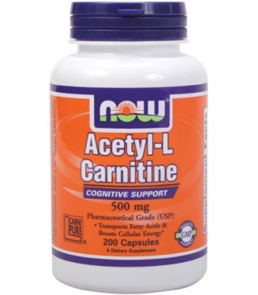 NOW Foods Acetyl L-Carnitine 500mg, 200 Vcaps