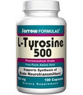 Jarrow Formulas L-Tyrosine 500mg, 100 Capsules (Pack of 2)