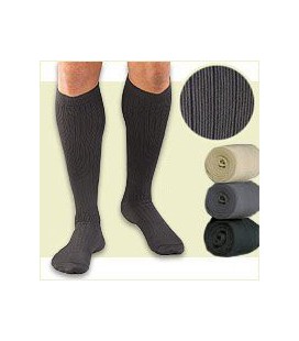 Activa Mens Dress Socks Microfiber Moderate Compression 20-30 mm Hg. Pinstripe. Medium. Charcoal Gray