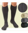 Activa Mens Dress Socks Microfiber Moderate Compression 20-30 mm Hg. Pinstripe. Medium. Charcoal Gray
