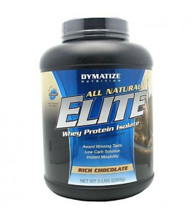 Dymatize Nutrition Elite Natural Whey Protein Isolate, Rich Chocolate, 5-Pounds