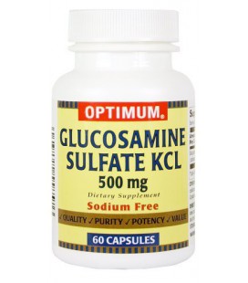 Optimum Glucosamine Sulfate KCL Capsules, 500 Mg, 60 Count