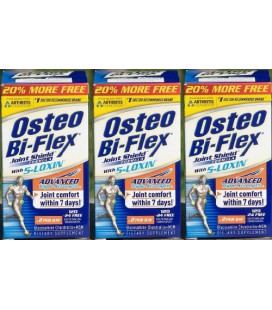 Osteo Bi-Flex Glucosamine Condroitin MSM w/Joint Shield Advanced Triple Strength 144Caplets/Box Pack of 3 Boxes