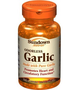 Sundown Odorless Garlic,  Softgels - 100ct. Bottles,  (Pack of 2)