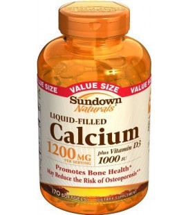 Sundown Calcium Plus D3, 1200 mg, Liquid-Filled, 170 Softgels (Pack of 2)
