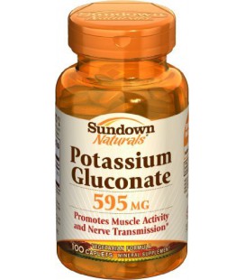 Sundown Potassium Gluconate, 595 mg, 100 Caplets (Pack of 6)