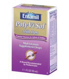 Enfamil Poly-Vi-Sol Multivitamin Supplement Drops with Iron for Infants and Toddlers, 1.67-Ounce Bottles (50ml) (Pack of 2)