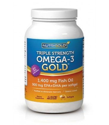 Omega 3 Fish Oil Capsules - Triple Strength Omega 3 GOLD - 1200mg, 180 Softgels (1000mg EPA + DHA)