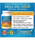 NutriGold NKO Neptune Krill Oil Gold, 1000mg, 60 Softgels (100% Pure NKO Neptune Krill Oil with Astaxanthin)