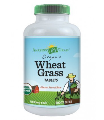 Amazing Grass Organic Wheat Grass Tablets, 200-Count Bottle