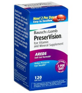 Bausch & Lomb PreserVision Eye Vitamin & Mineral Supplement, 120-Count Soft Gels