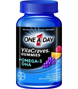 One A Day Vitacraves Plus Omega-3 DHA Gummies, 80-Count
