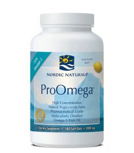 Nordic Naturals ProOmega Lemon Flavor, 1000mg - 180 Softgels