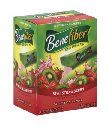 Benefiber Fiber Drink Mix, Kiwi Strawberry 24 - 0.21 oz (6 g) stick packs [5 oz (144 g)]