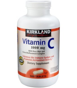 Kirkland Vitamin C with Rose Hips and Citrus Bioflavonoid Complex (1000 mg), 500-Count Tablets