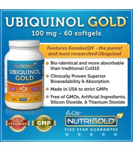 Ubiquinol GOLD, 100 mg, 60 Softgels - Kaneka QH Ubiquinol CoQ10