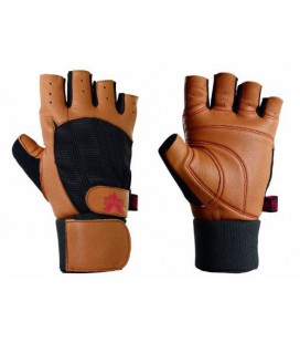 Valeo Ocelot Wrist Wrap Glove, Tan and Black, Large