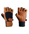 Valeo Ocelot Wrist Wrap Glove, Tan and Black, Large