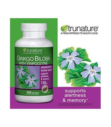 TruNature Ginko Biloba with Vinpocetine, 300-softgels Bottle