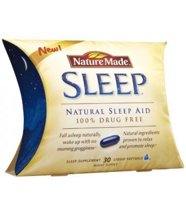 Nature Made Liquid Softgel Sleep Natural Sleep Aid, 30-Count