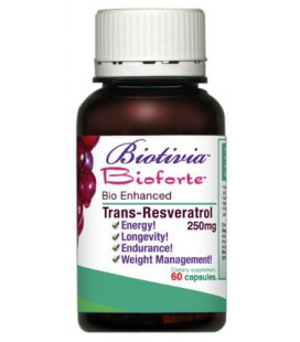 Biotivia Resveratrol Bioforte 250mg , Full Spectrum Resveratrol Supplement, Capsules, 60-Count Bottle