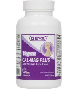 Deva Vegan Vitamins Calcium, Magnesium Plus  90 Tablets (Pack of 2)