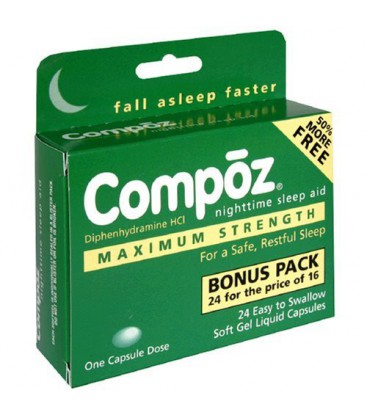 Compoz Nighttime Sleep Aid, Maximum Strength, Soft Gel Liqui