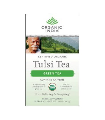 Organic India Tulsi Tea Green - 18 Count bags (Pack of 2)