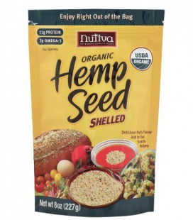 Nutiva Organic Shelled Hempseed, 8-Ounce Pouches (Pack of 3)