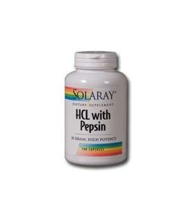 Solaray High Potency HCl With Pepsin - 250 Capsules