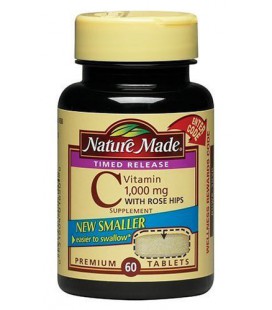 Nature Made Time-Release Vitamin C with Rose Hips, 1000mg, 60 Tablets (Pack of 3)