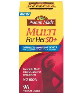 Nature Made Multi For Her 50+ Multiple Vitamin and Mineral, 90 Tablets (Pack of 3)