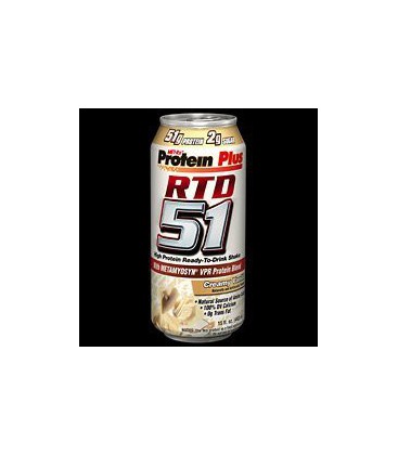 MetRX MET-RX Protein Plus RTD 51 - Creamy Vanilla 51gr protein RTD, 15-Ounce (Pack of 12)