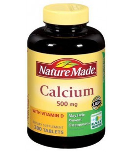 Nature Made Calcium with Vitamin D 500mg, 300 Tablets (Pack of 3)