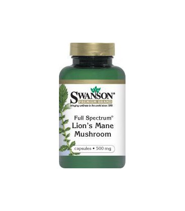 Full Spectrum Lion's Mane Mushroom 500 mg 60 Caps by Swanson Premium