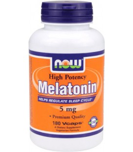 NOW Foods Melatonin 5mg Vcaps, 180 Capsules