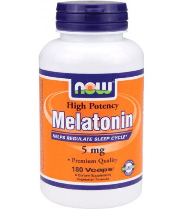 NOW Foods Melatonin 5mg Vcaps, 180 Capsules