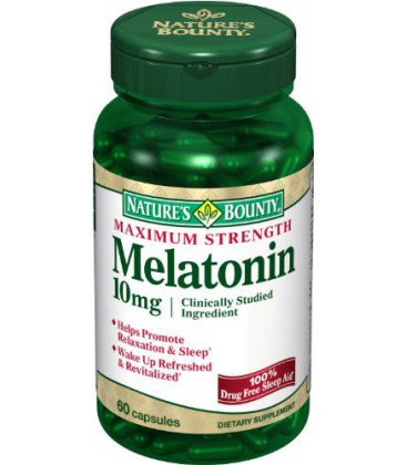 Nature's Bounty Maximum Strength Melatonin 10mg Capsules, 60-Count