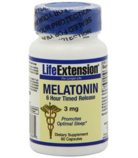 Life Extension Melatonin 6 Hour Timed Release, 3 Mg Capsules, 60-Count