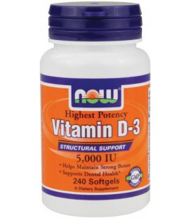 NOW Foods Vitamin D3 5000 Iu, 240 Softgels,