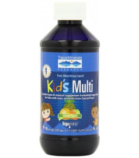 Trace Minerals Kids Multi-Vitamin/Mineral Supplement, Fast-Absorbing Liquid Formula, Citrus Punch, 8-Ounce Bottles