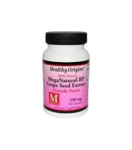 Healthy Origins Mega Natural BP-Grape Seed Extract Multi Vitamins, 150 Mg, 60 Count