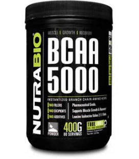 NutraBio BCAA 5000 Powder - 500 Grams