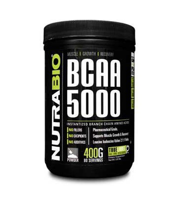 NutraBio BCAA 5000 Powder - 500 Grams